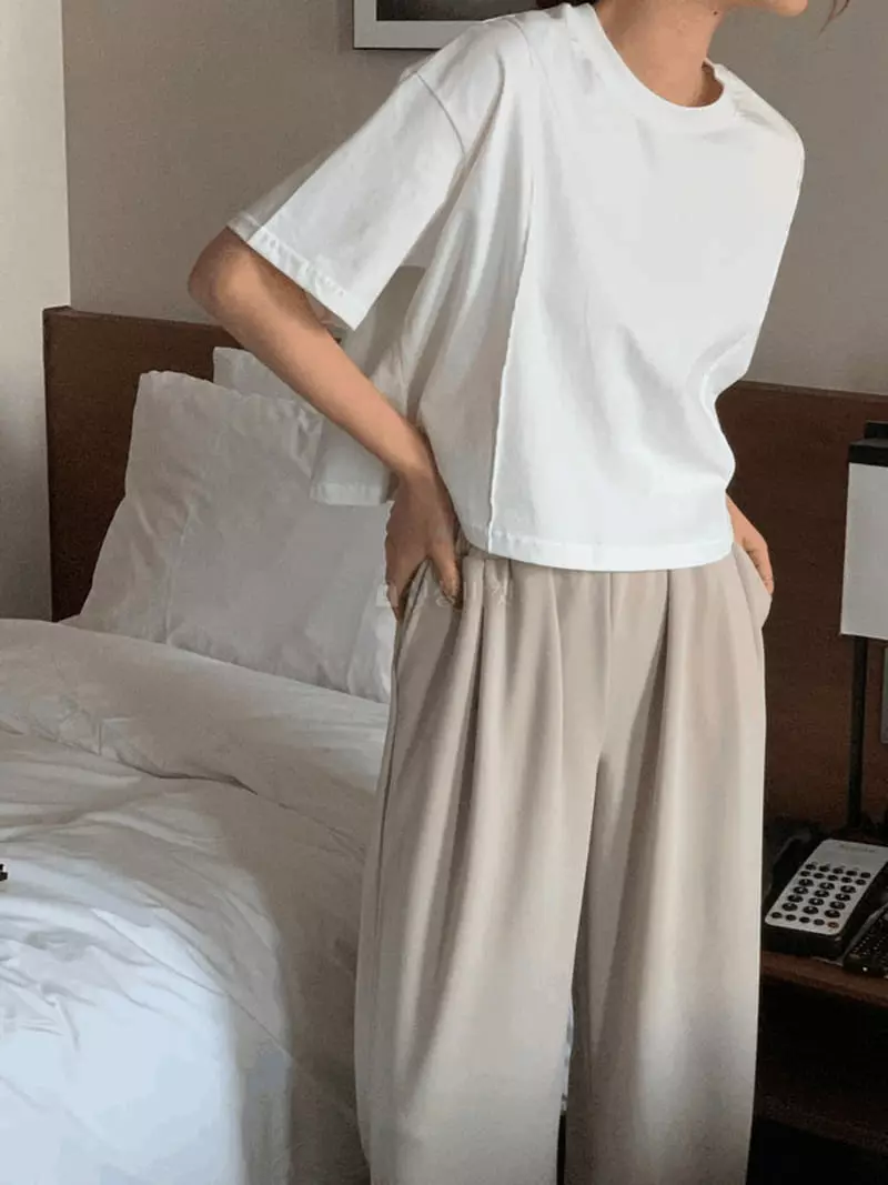 February - Korean Women Fashion - #womensfashion - Shu Slit Tee - 12
