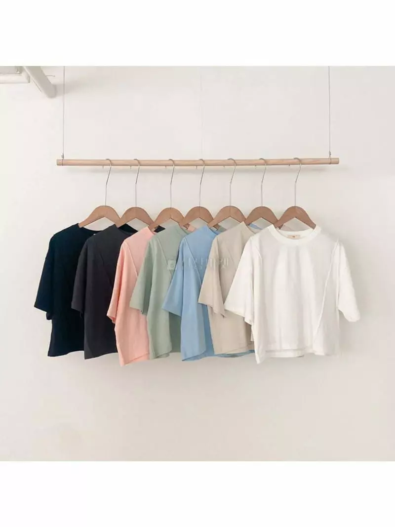 February - Korean Women Fashion - #momslook - Shu Slit Tee - 4