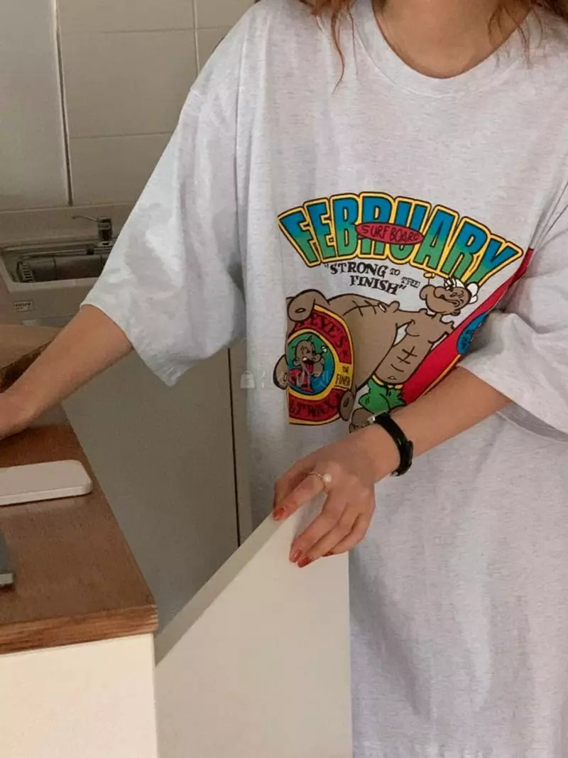 February - Korean Women Fashion - #womensfashion - Popeye Tee - 2