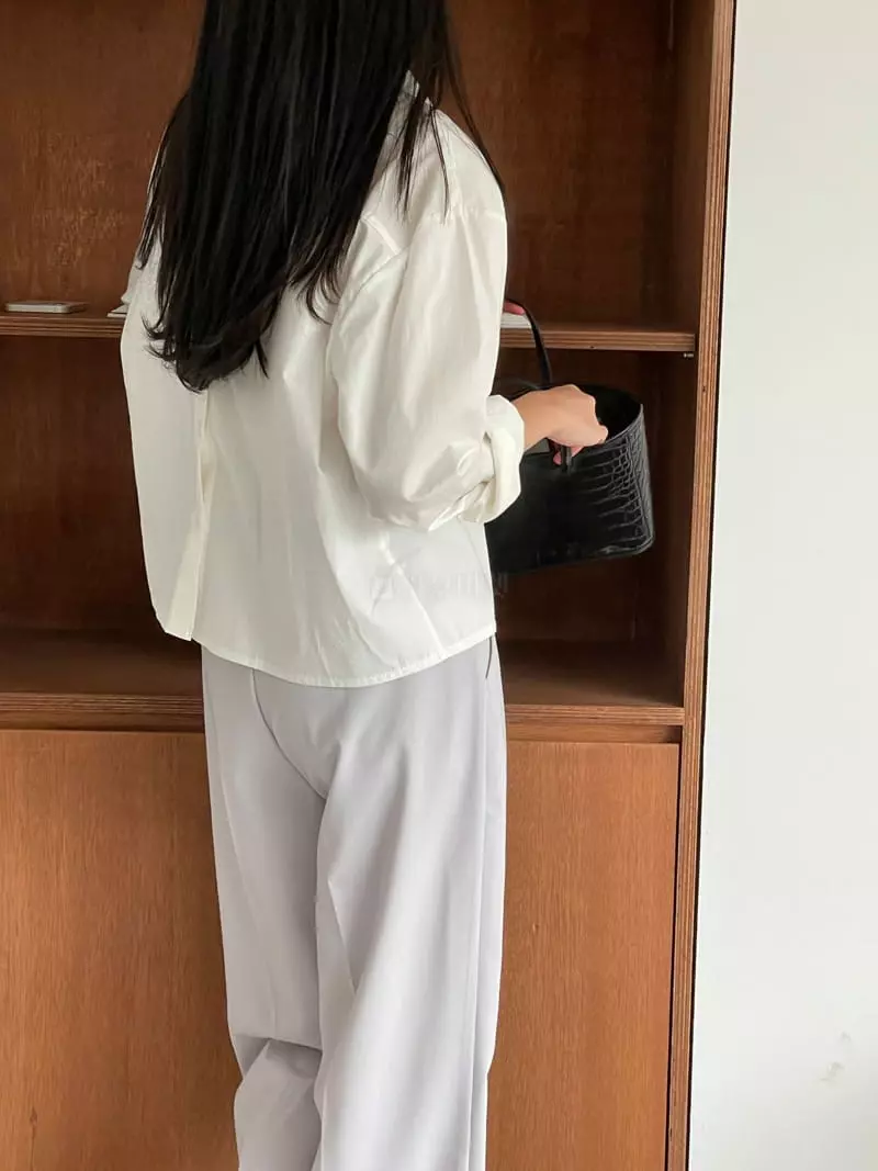February - Korean Women Fashion - #womensfashion - Betty Back Button Shirt - 10