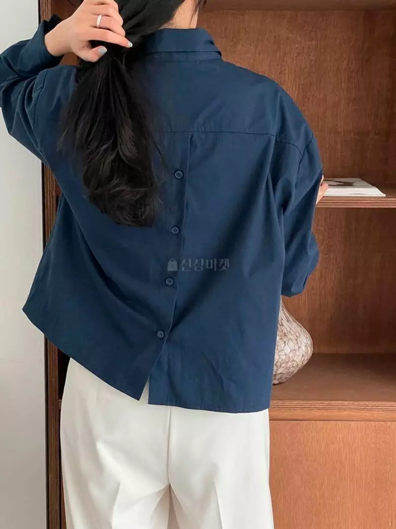 February - Korean Women Fashion - #momslook - Betty Back Button Shirt - 4