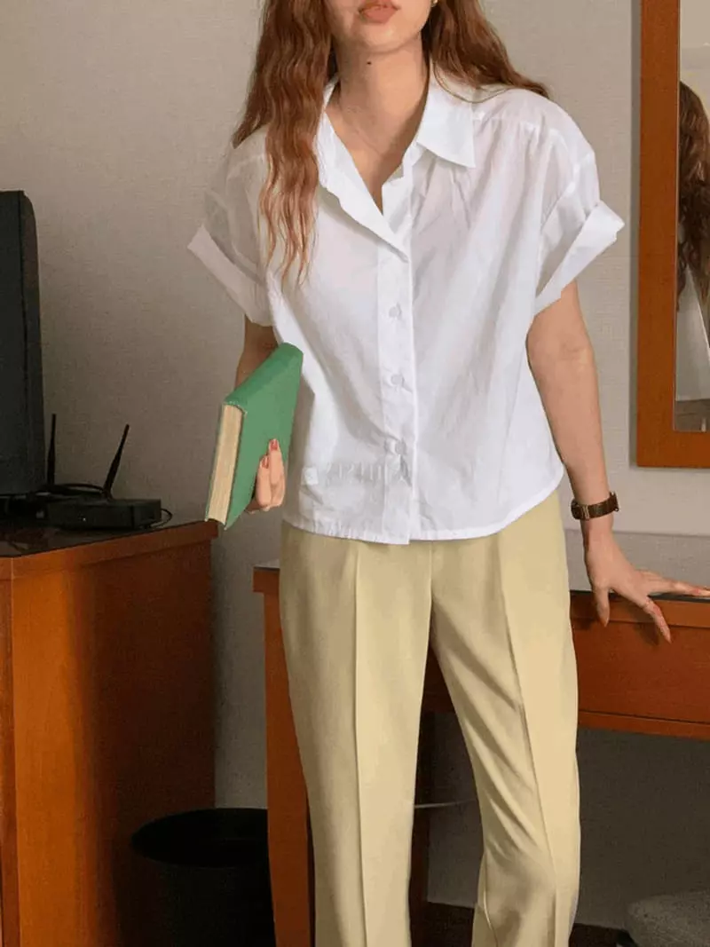February - Korean Women Fashion - #womensfashion - Milly Box Shirt - 10