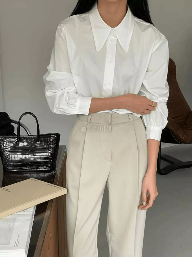 February - Korean Women Fashion - #womensfashion - Lene Collar Shirt - 6