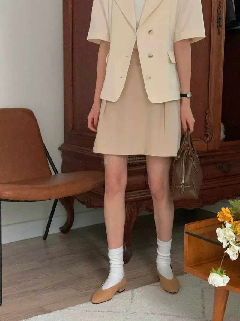 February - Korean Women Fashion - #womensfashion - Roen Button Skirt - 5