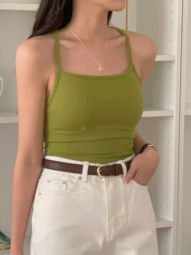 Frill - Korean Women Fashion - #momslook - String Sleeveless