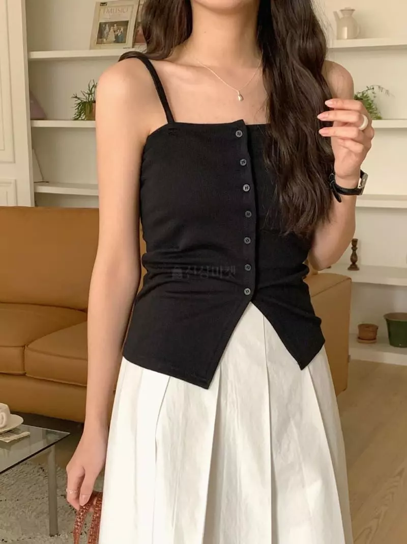 Frill - Korean Women Fashion - #momslook - Button String Bustier - 5