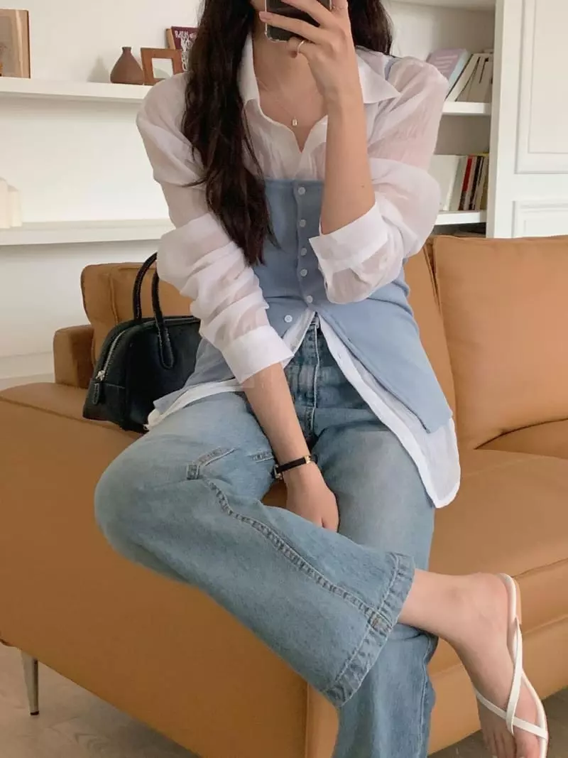 Frill - Korean Women Fashion - #momslook - Button String Bustier - 9