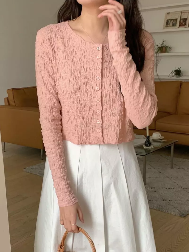 Frill - Korean Women Fashion - #momslook - Rinkle Cardigan - 3