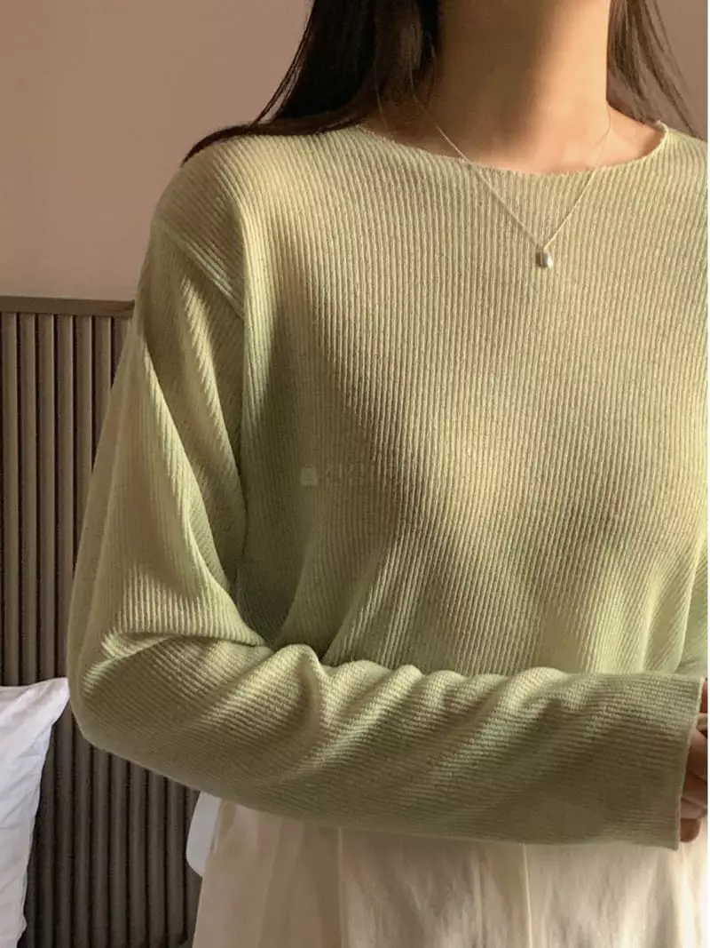 Frill - Korean Women Fashion - #momslook - Knitting Knit Tee - 3