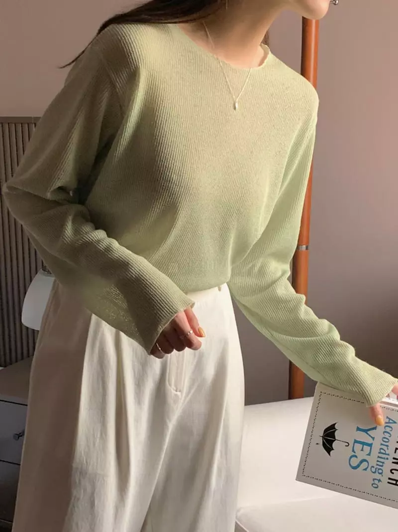 Frill - Korean Women Fashion - #momslook - Knitting Knit Tee - 4