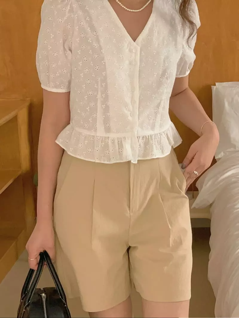 Frill - Korean Women Fashion - #thelittlethings - Punching Blouse - 4