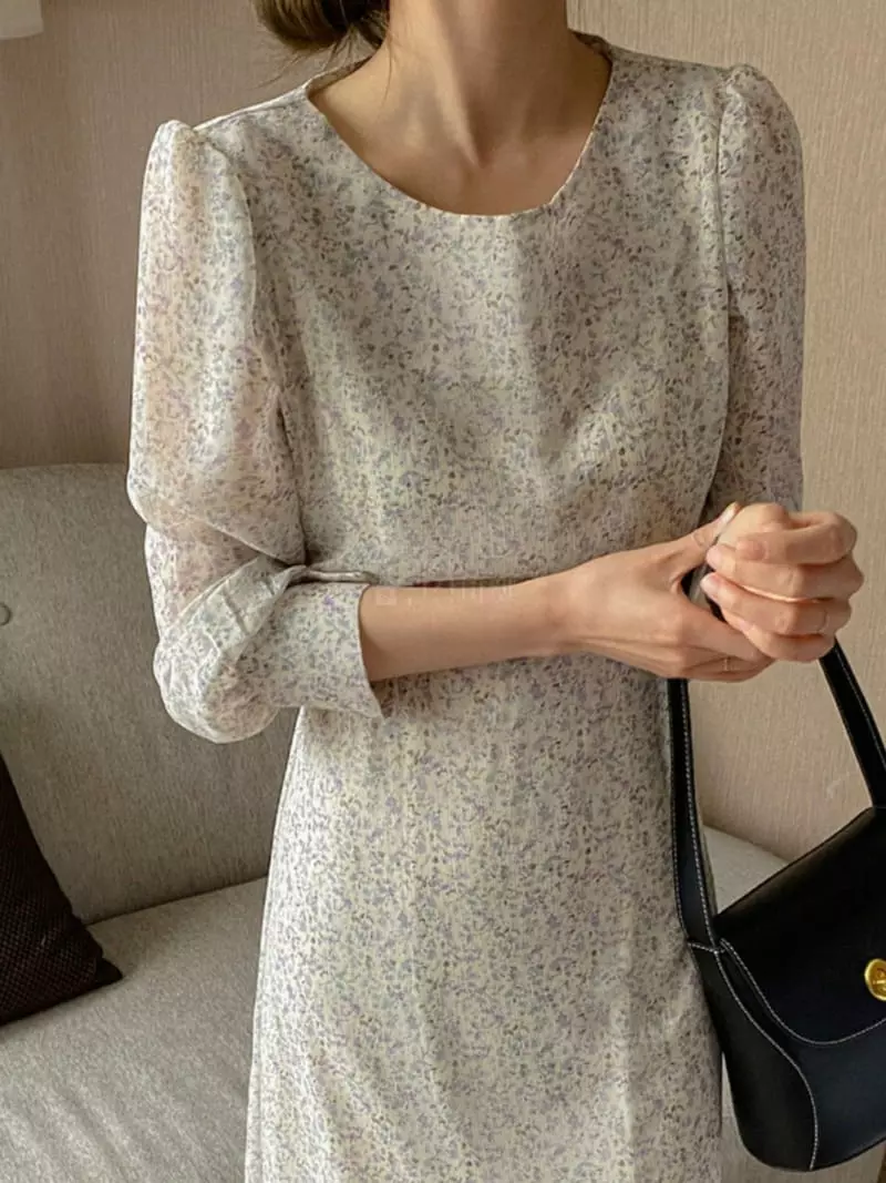 Frill - Korean Women Fashion - #vintagekidsstyle - Flwoer Paint One-piece - 4