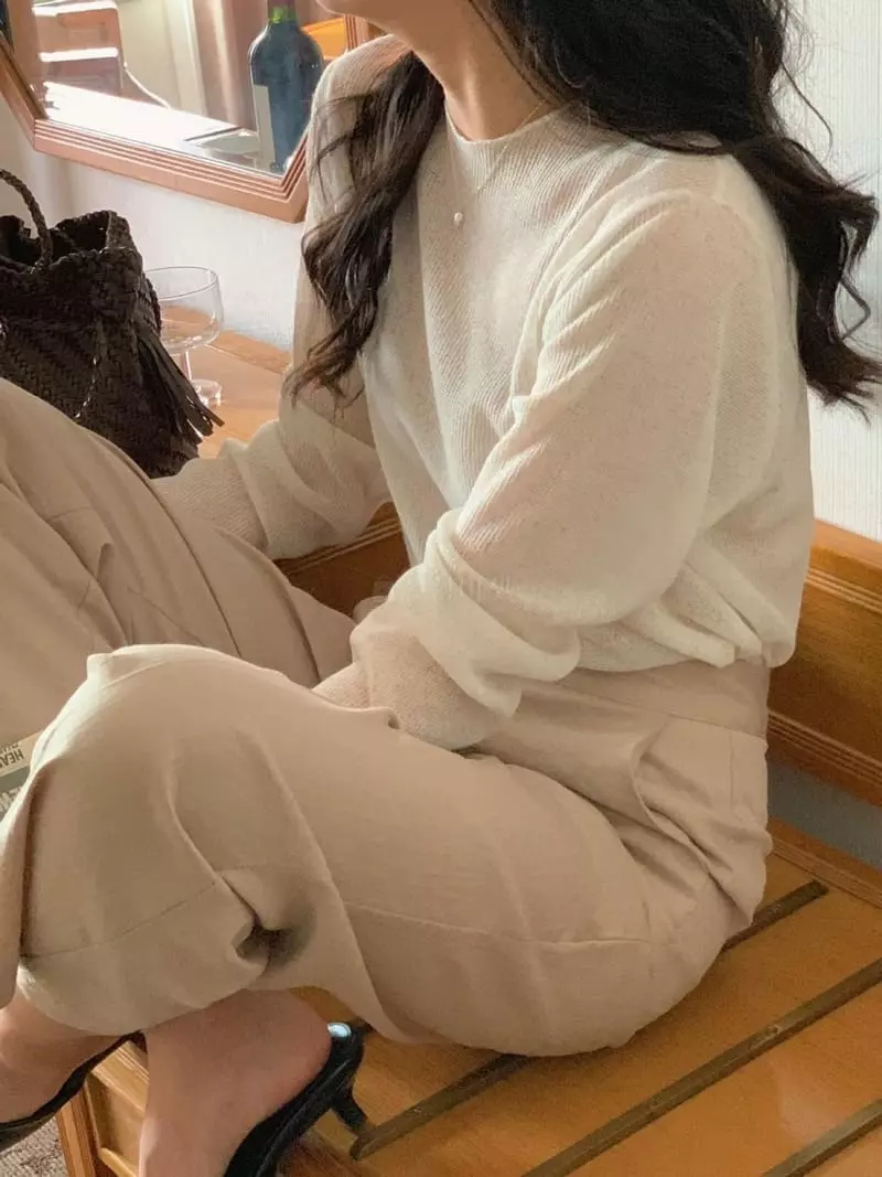 Frill - Korean Women Fashion - #restrostyle - Knitting Knit Tee - 9