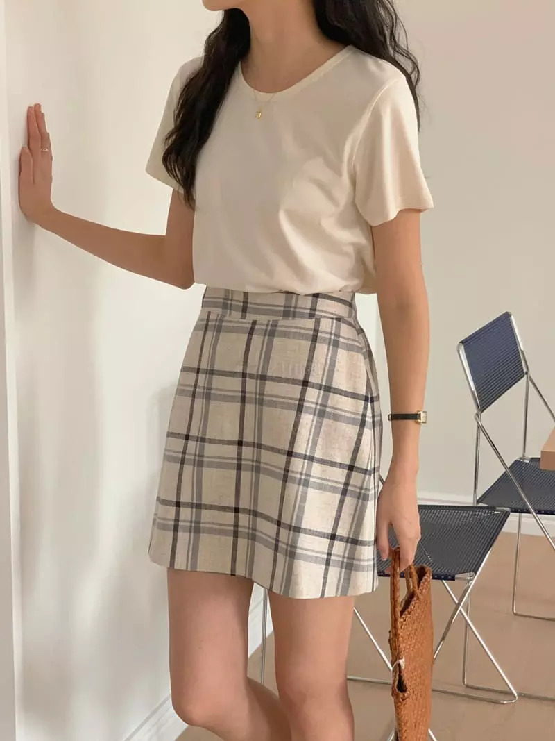 Frill - Korean Women Fashion - #restrostyle - Check Skirt - 9