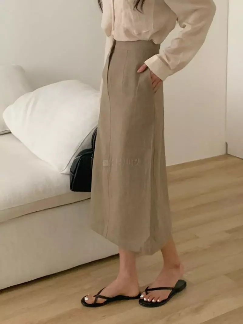 Frill - Korean Women Fashion - #restrostyle - Linen H Skirt