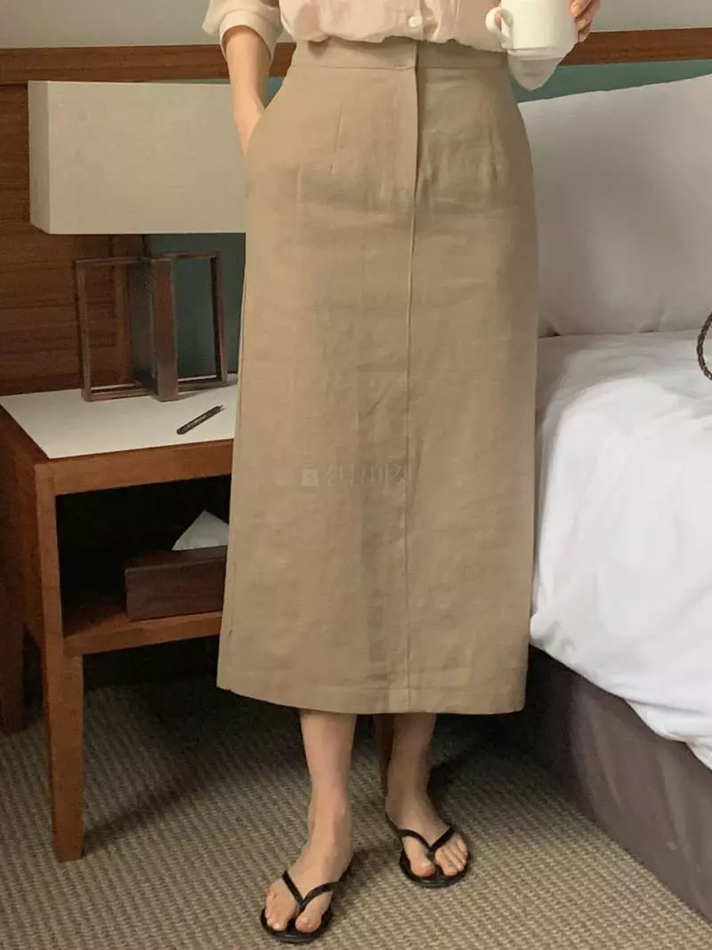 Frill - Korean Women Fashion - #romanticstyle - Linen Skirt