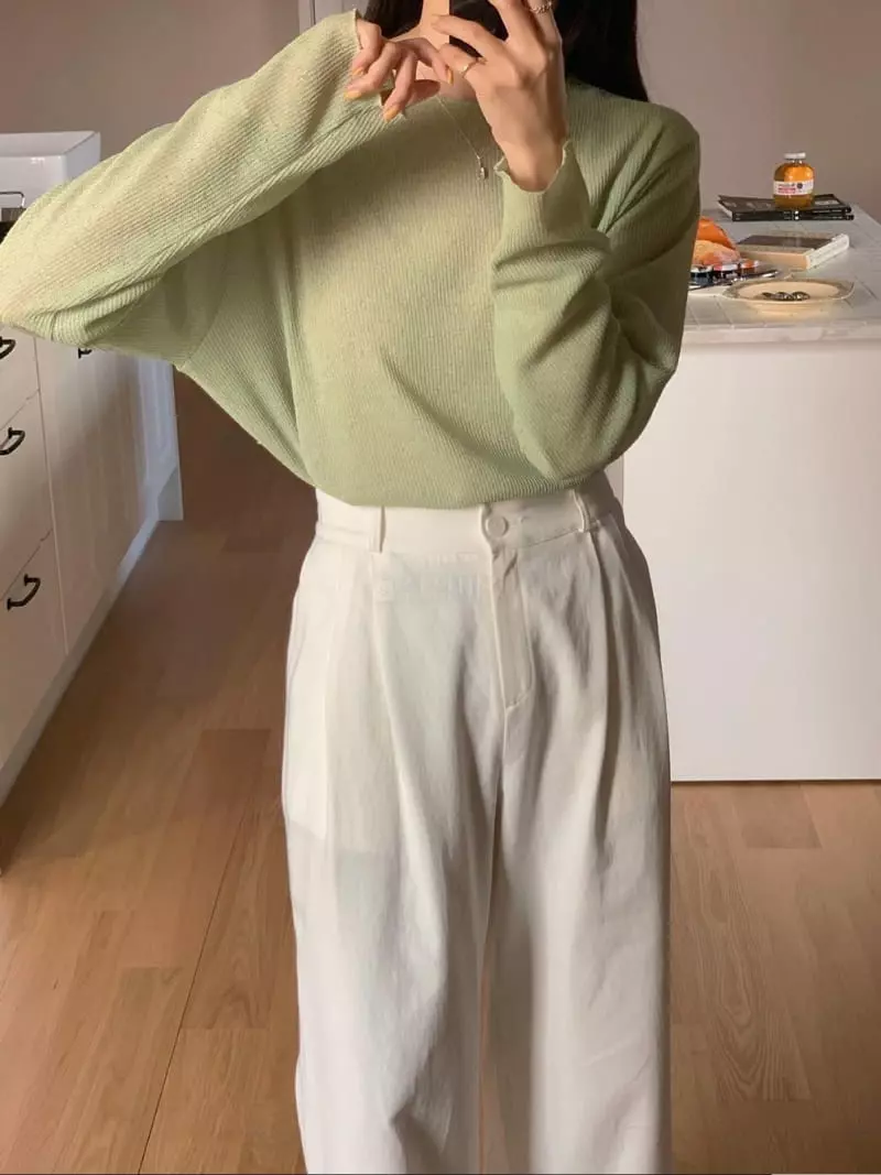 Frill - Korean Women Fashion - #vintageinspired - Knitting Knit Tee - 6