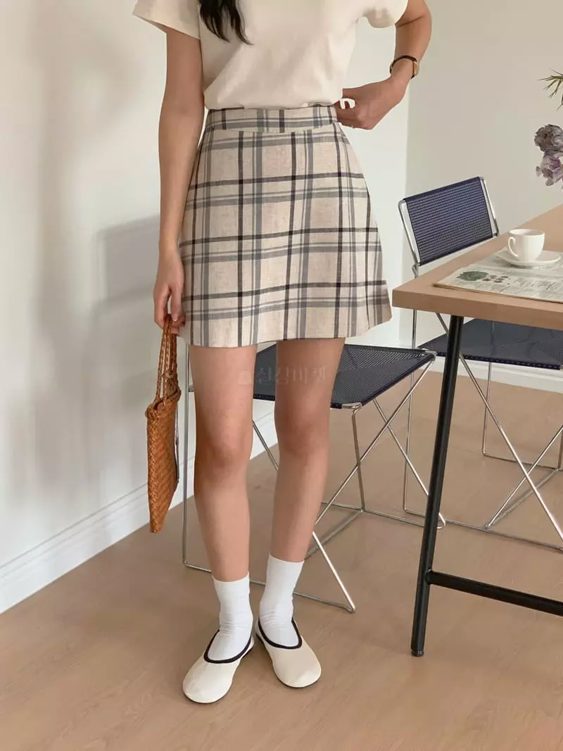 Frill - Korean Women Fashion - #vintageinspired - Check Skirt - 6
