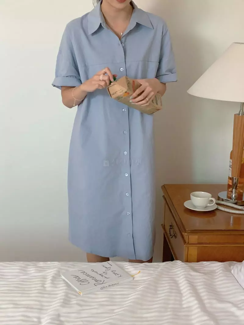Frill - Korean Women Fashion - #womensfashion - Shirt Long One-piece - 8
