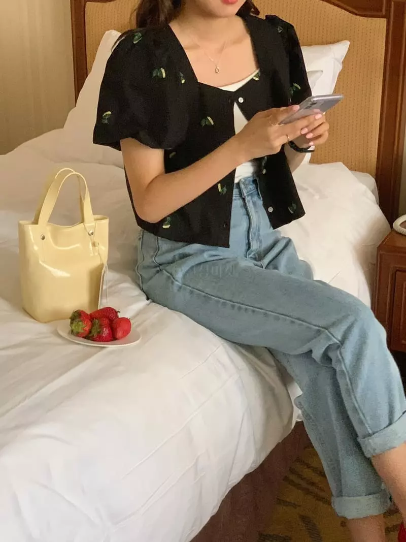 Frill - Korean Women Fashion - #womensfashion - Flower Embroidery Blouse - 9