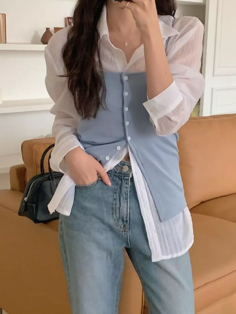 Frill - Korean Women Fashion - #womensfashion - Button String Bustier - 8