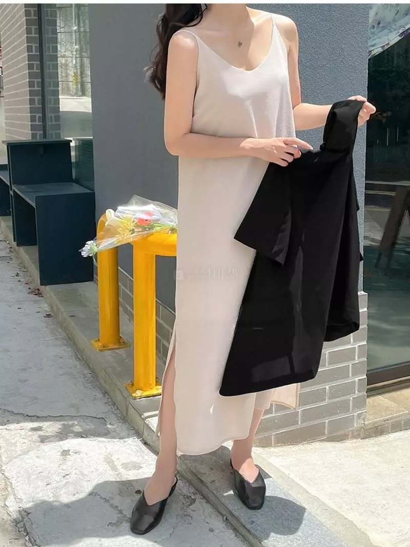Frill - Korean Women Fashion - #womensfashion - Slip Sleeveless One-piece
