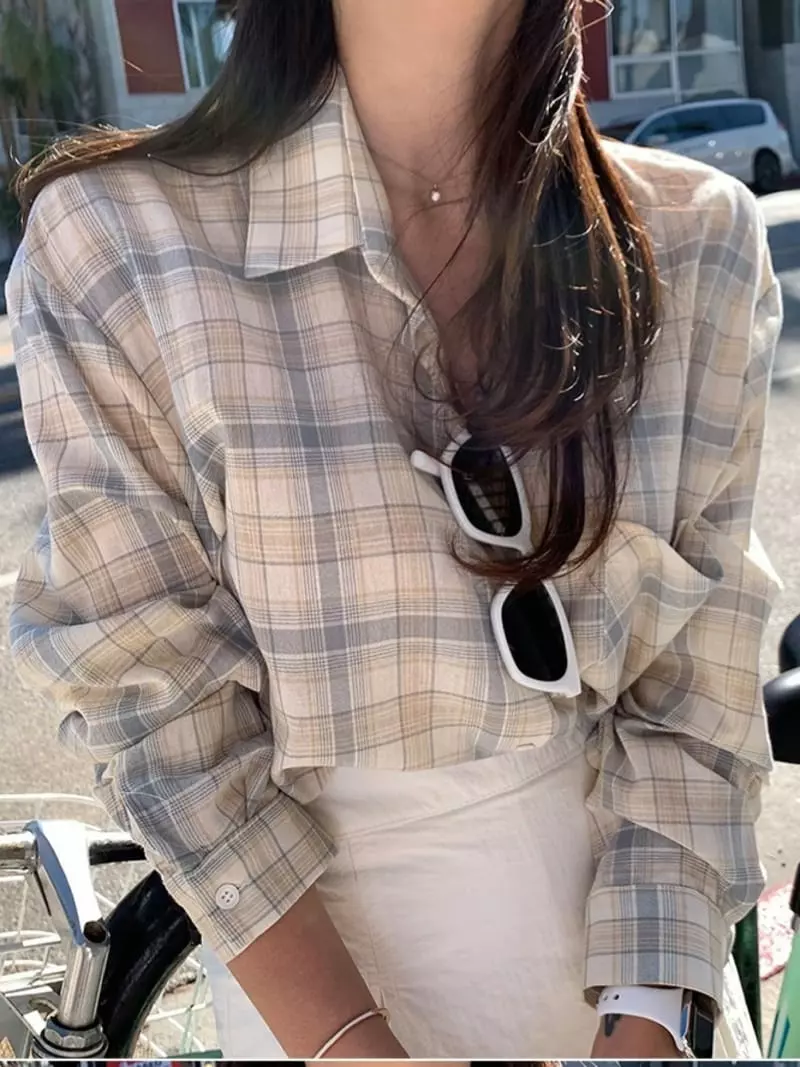 Frill - Korean Women Fashion - #womensfashion - Momo Check Shirt