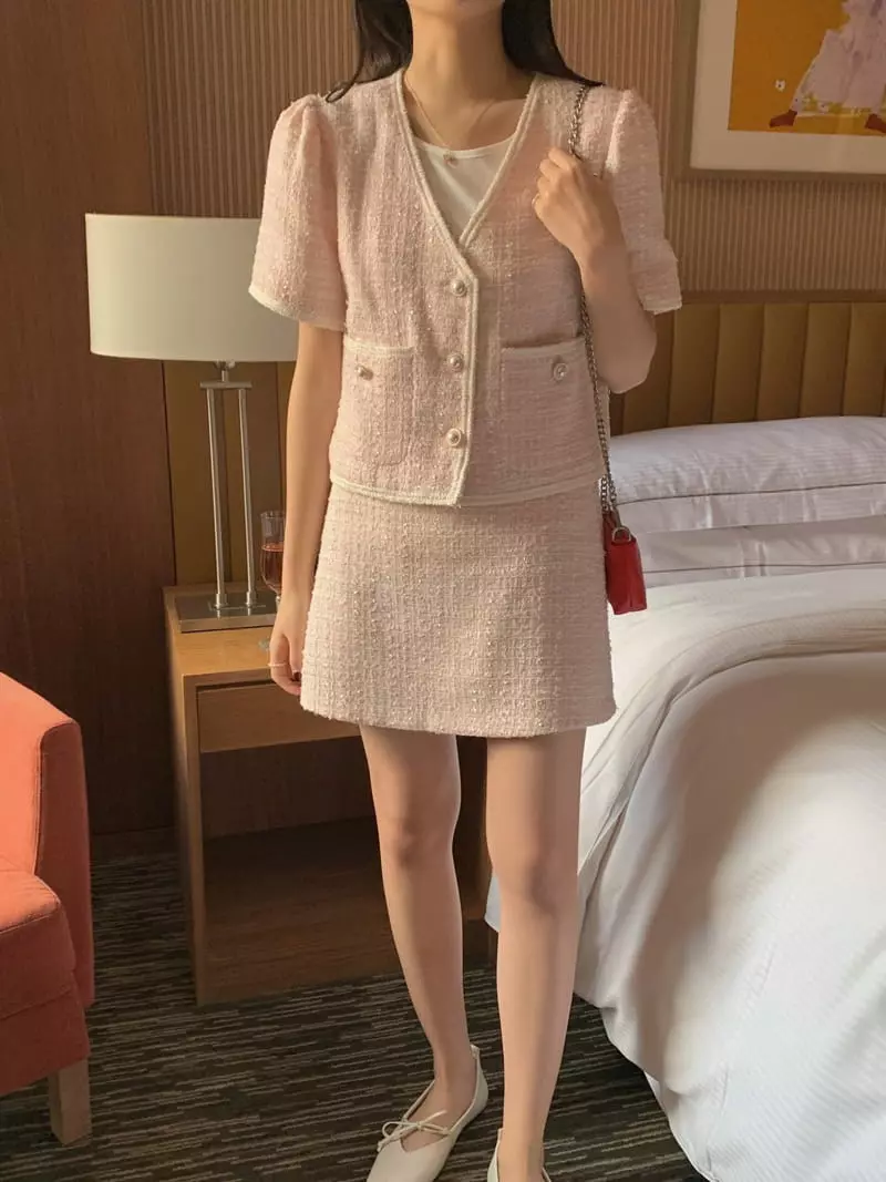 Frill - Korean Women Fashion - #womensfashion - Twid Top Bottom Set - 2