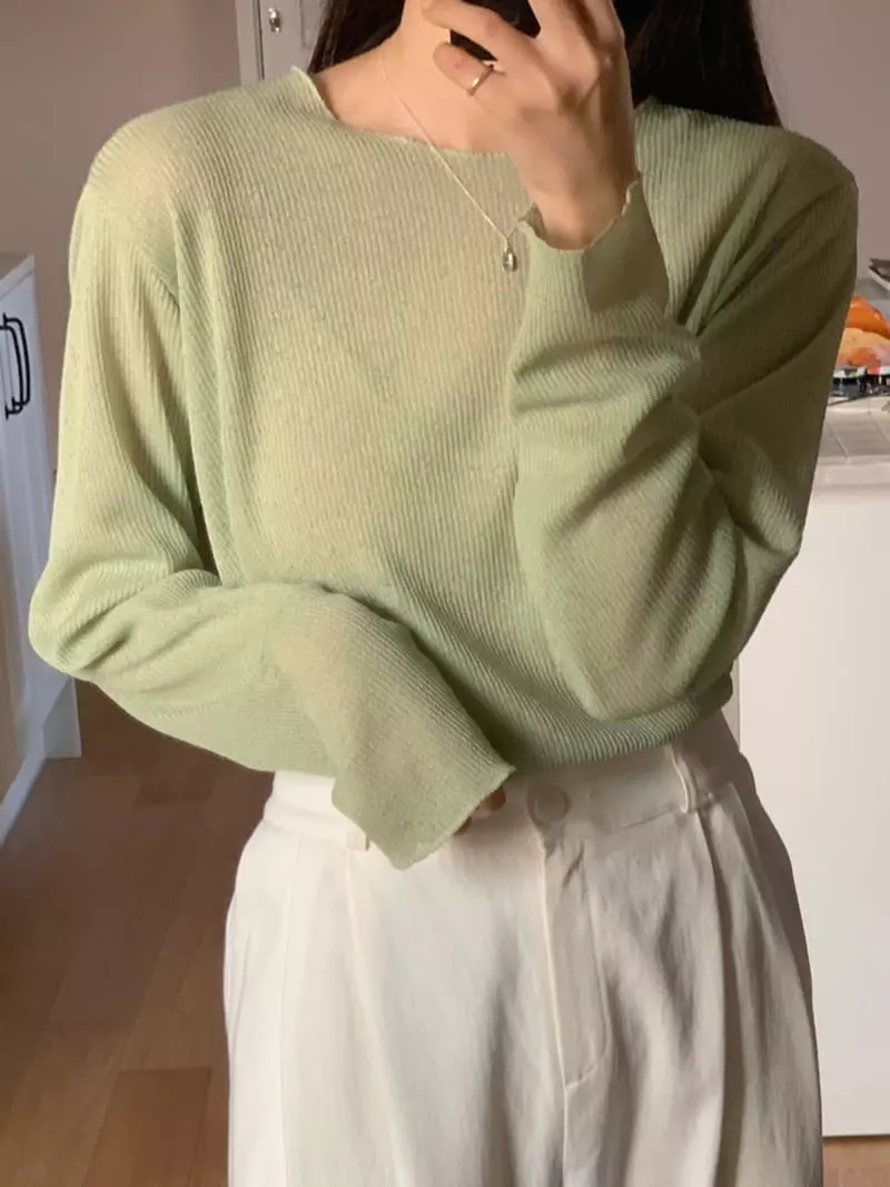 Frill - Korean Women Fashion - #womensfashion - Knitting Knit Tee