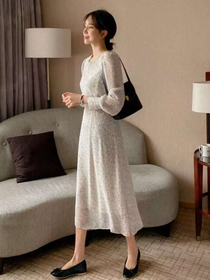 Frill - Korean Women Fashion - #womensfashion - Flwoer Paint One-piece