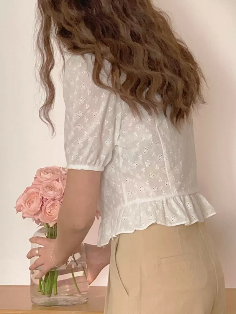 Frill - Korean Women Fashion - #womensfashion - Punching Blouse - 7