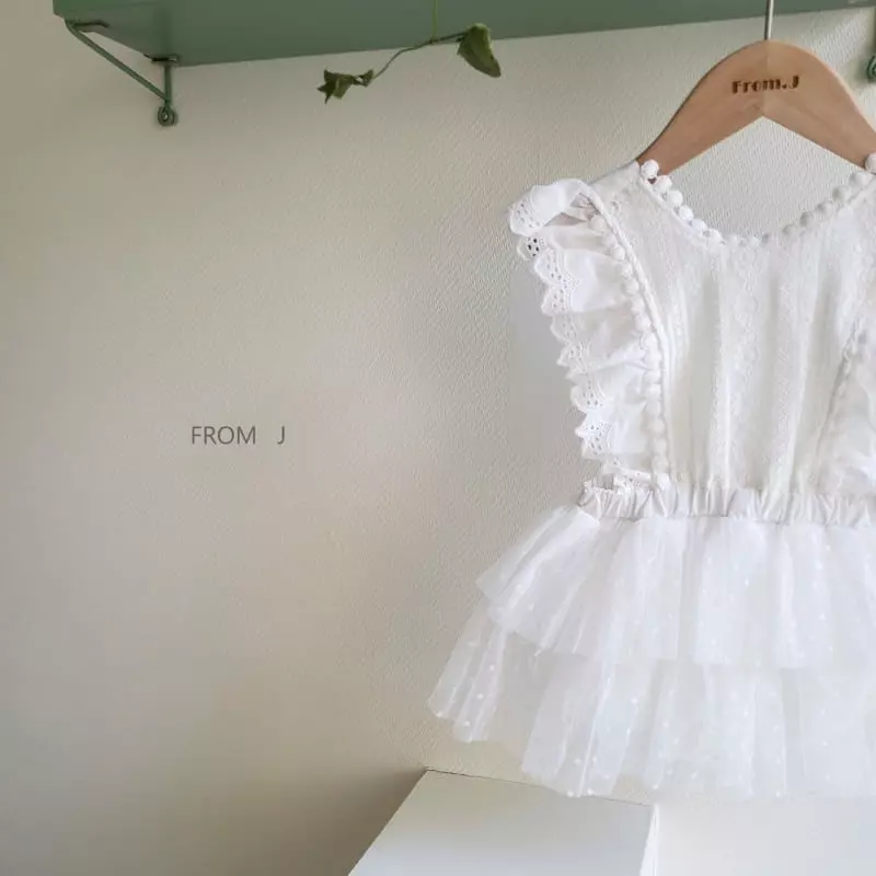 From J - Korean Baby Fashion - #babyboutique - Cancan Lace Dungarees Bodysuit - 9