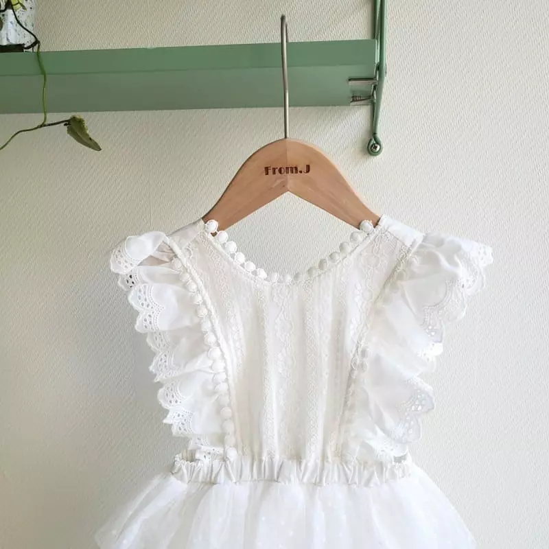 From J - Korean Baby Fashion - #babyboutiqueclothing - Cancan Lace Dungarees Bodysuit - 10