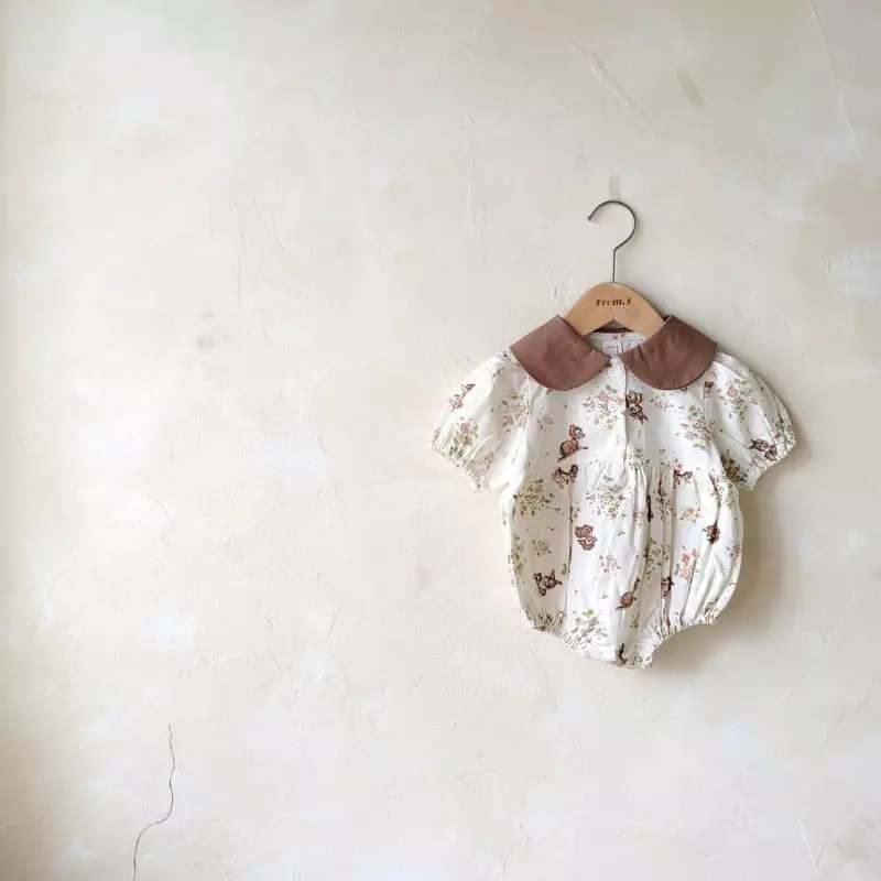 From J - Korean Baby Fashion - #babyfashion - Bambi Collar Bodysuit - 4