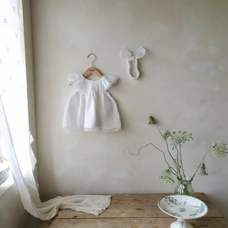 From J - Korean Baby Fashion - #babyfever - Snow Flower One-piece - 2