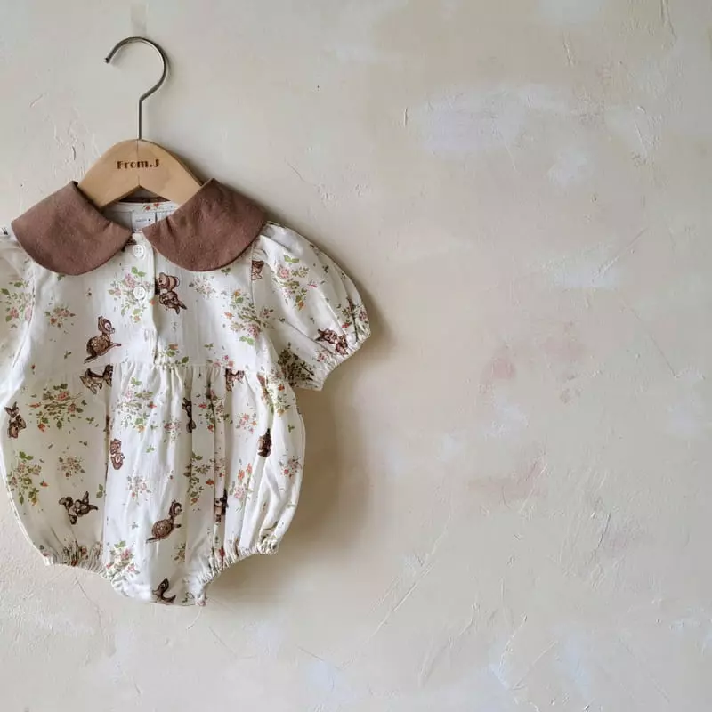 From J - Korean Baby Fashion - #babygirlfashion - Bambi Collar Bodysuit - 5