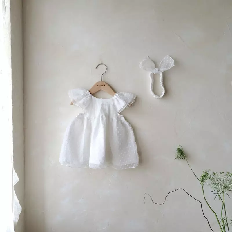From J - Korean Baby Fashion - #babygirlfashion - Snow Flower One-piece - 3
