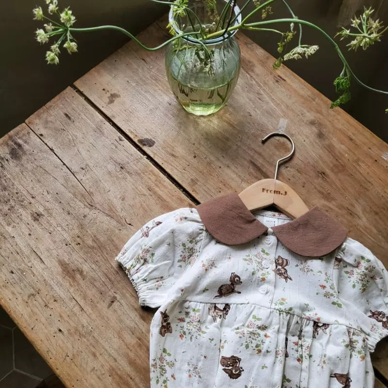 From J - Korean Baby Fashion - #babyoutfit - Bambi Collar Bodysuit - 10