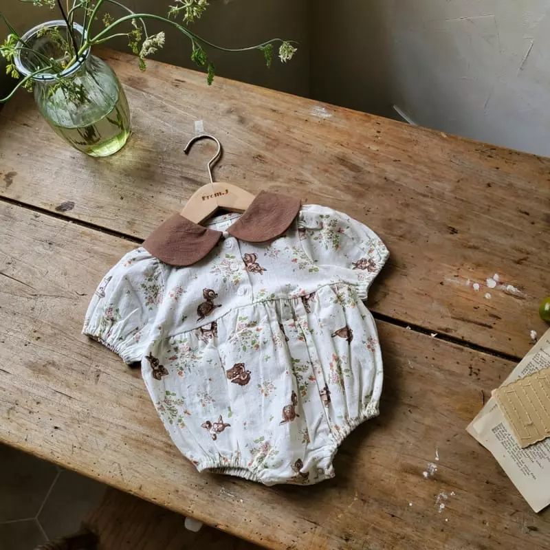 From J - Korean Baby Fashion - #babyoutfit - Bambi Collar Bodysuit - 9