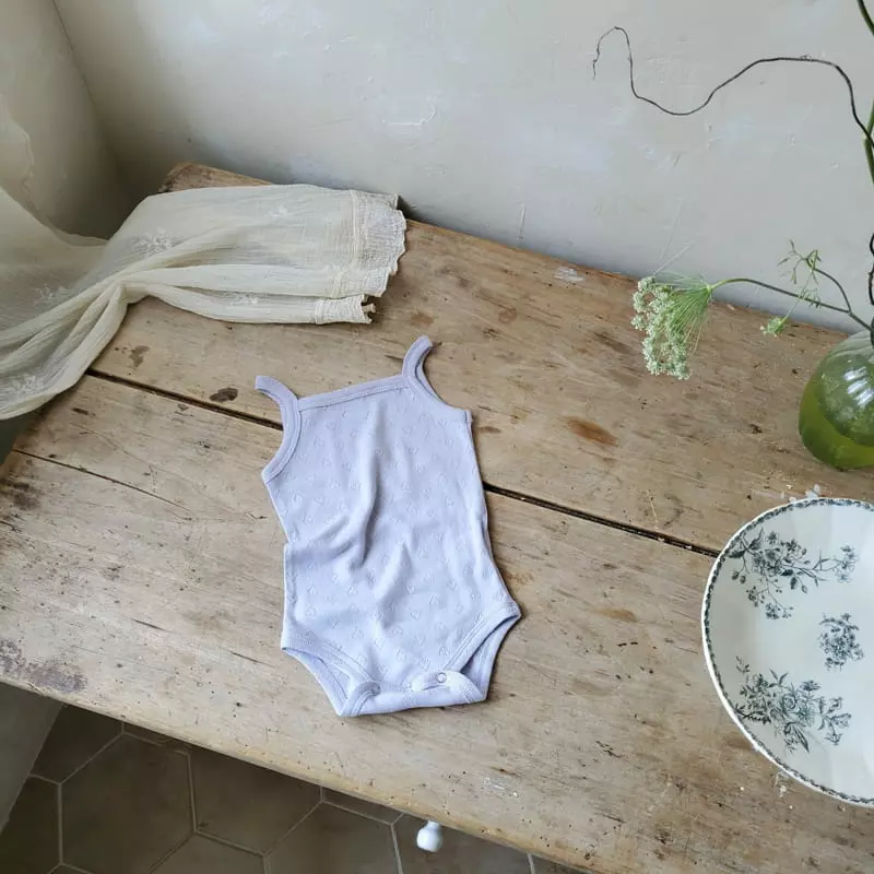 From J - Korean Baby Fashion - #babyoutfit - Heart Sleeveless Bodysuit - 9