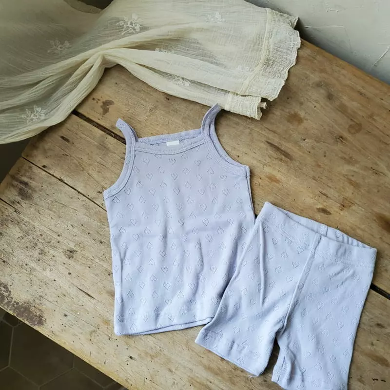 From J - Korean Baby Fashion - #babyoutfit - Heart Sleeveless Easywear - 9