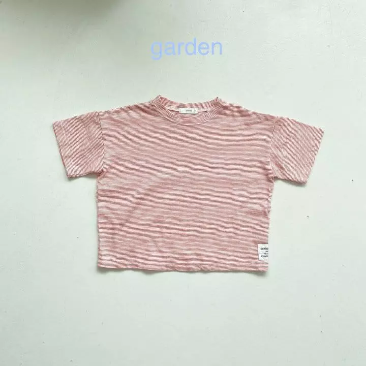 Garden - Korean Children Fashion - #designkidswear - Small Stripes Short Sleeves Tee