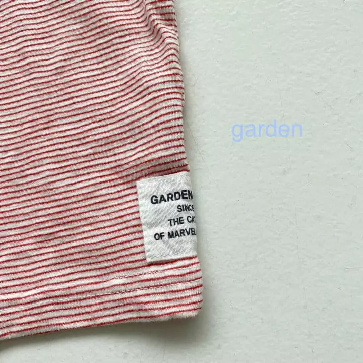 Garden - Korean Children Fashion - #fashionkids - Small Stripes Short Sleeves Tee - 3