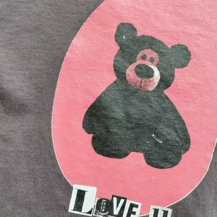 Garden - Korean Children Fashion - #todddlerfashion - Lover Bear Tee - 3
