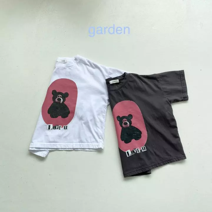 Garden - Korean Children Fashion - #todddlerfashion - Lover Bear Tee - 4
