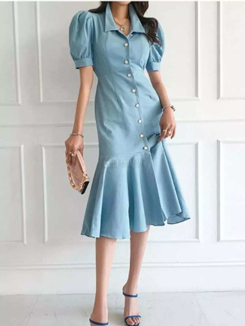 Gratia - Korean Women Fashion - #momslook - Maram Denim One-piece - 10