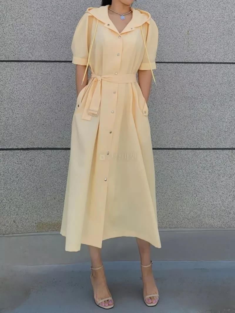 Gratia - Korean Women Fashion - #momslook - Rain Hoody Long One-piece - 7