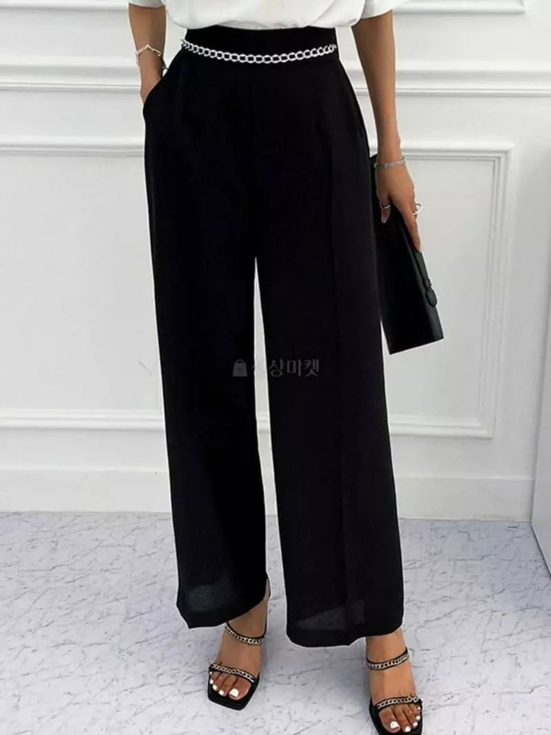 Gratia - Korean Women Fashion - #momslook - Hera Chain Pants - 2