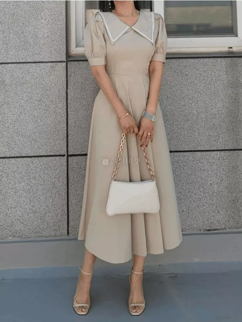Gratia - Korean Women Fashion - #restrostyle - Marine Long One-piece - 10