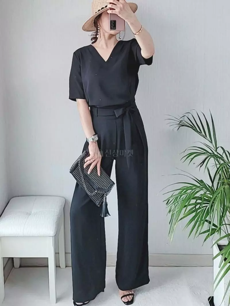 Gratia - Korean Women Fashion - #restrostyle - Ribbon Pants Set